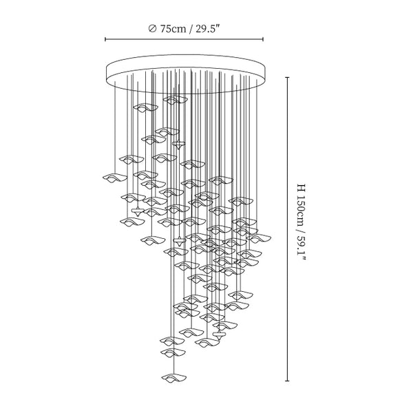 Coastal Sands Wave Glass Chandelier, Artisic Handmade Glass Chandelier-MEET LIGHTING