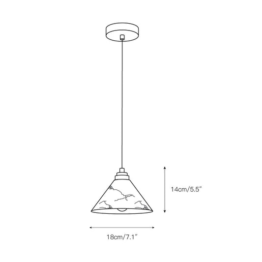 Conical Brass Pendant Lamp