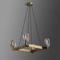 Cono Crystal Square Chandelier 36"-MEET LIGHTING