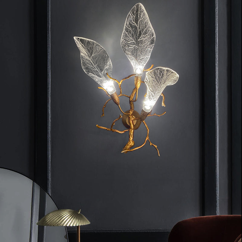 Contemporary Brass Wall Sconce-Meet Lighting