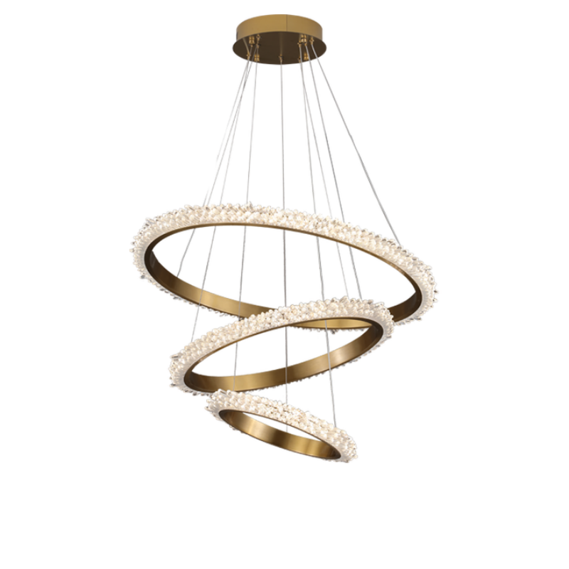 Contemporary K9 Crystal Halo Circle Foyer Chandelier-MEET LIGHTING
