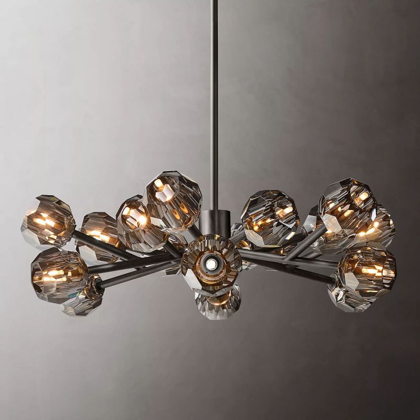 Crysball Round Chandelier-Meet Lighting