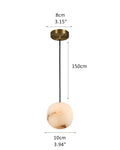 Alabaster Round Pendant Lamp with Cluster Ceiling Design for Stair Villa