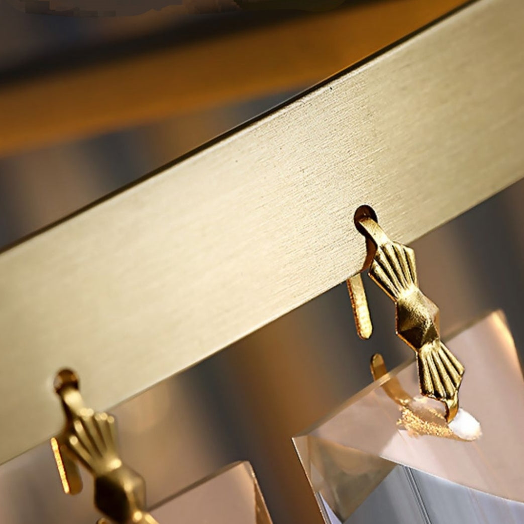 D16" LED Decorative Round Ceiling Lighting Fixture Mini Living/ Bedroom Gold Flush Mount Crystal Chandelier-MEET LIGHTING