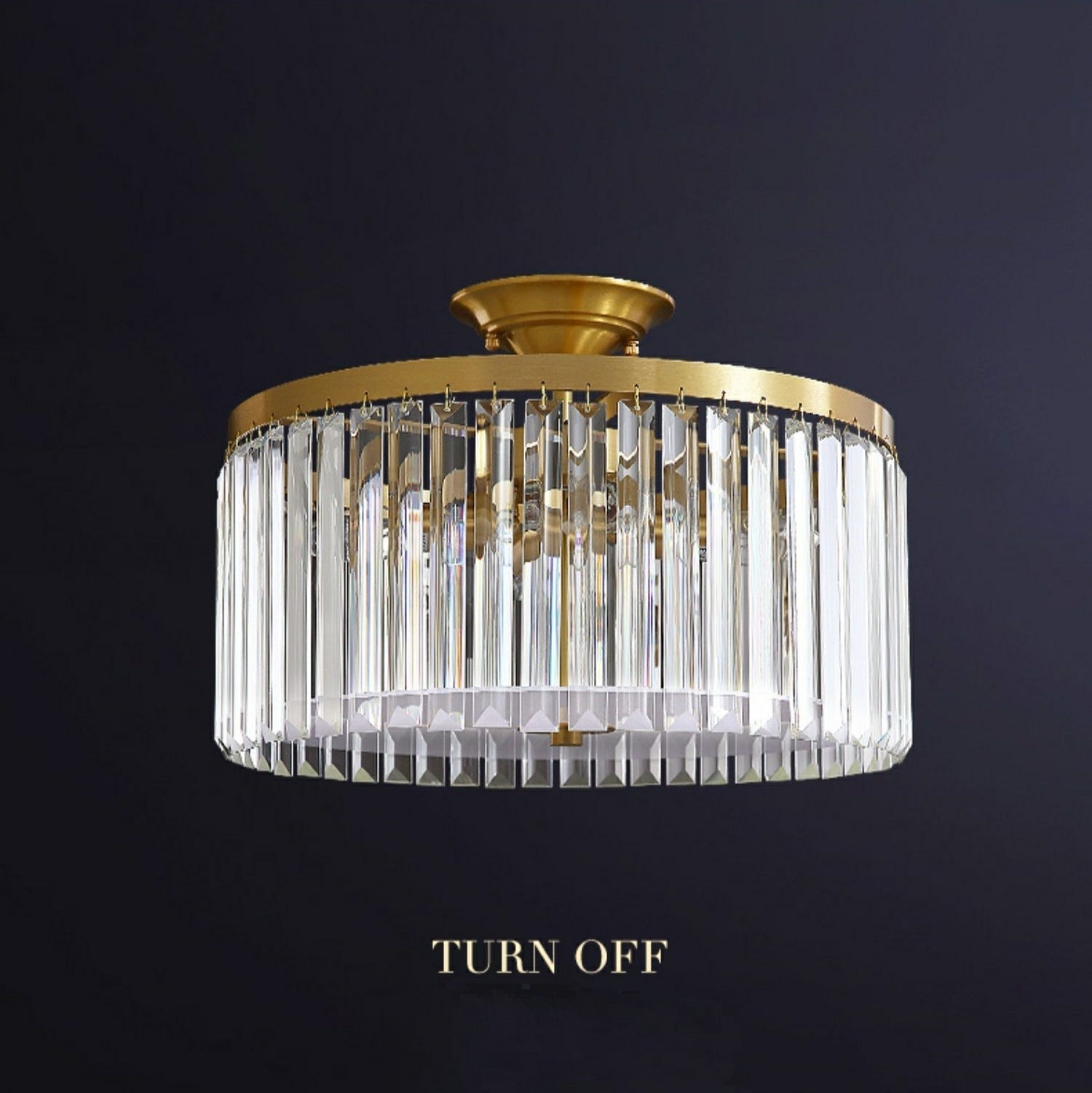 D16" LED Decorative Round Ceiling Lighting Fixture Mini Living/ Bedroom Gold Flush Mount Crystal Chandelier-MEET LIGHTING