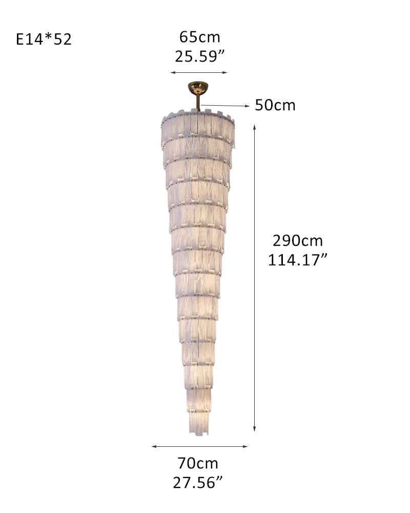 Multi-tiered Luxury Modern LED Chandelier Entrance Villa High Ceiling Large Alabaster Chandelier