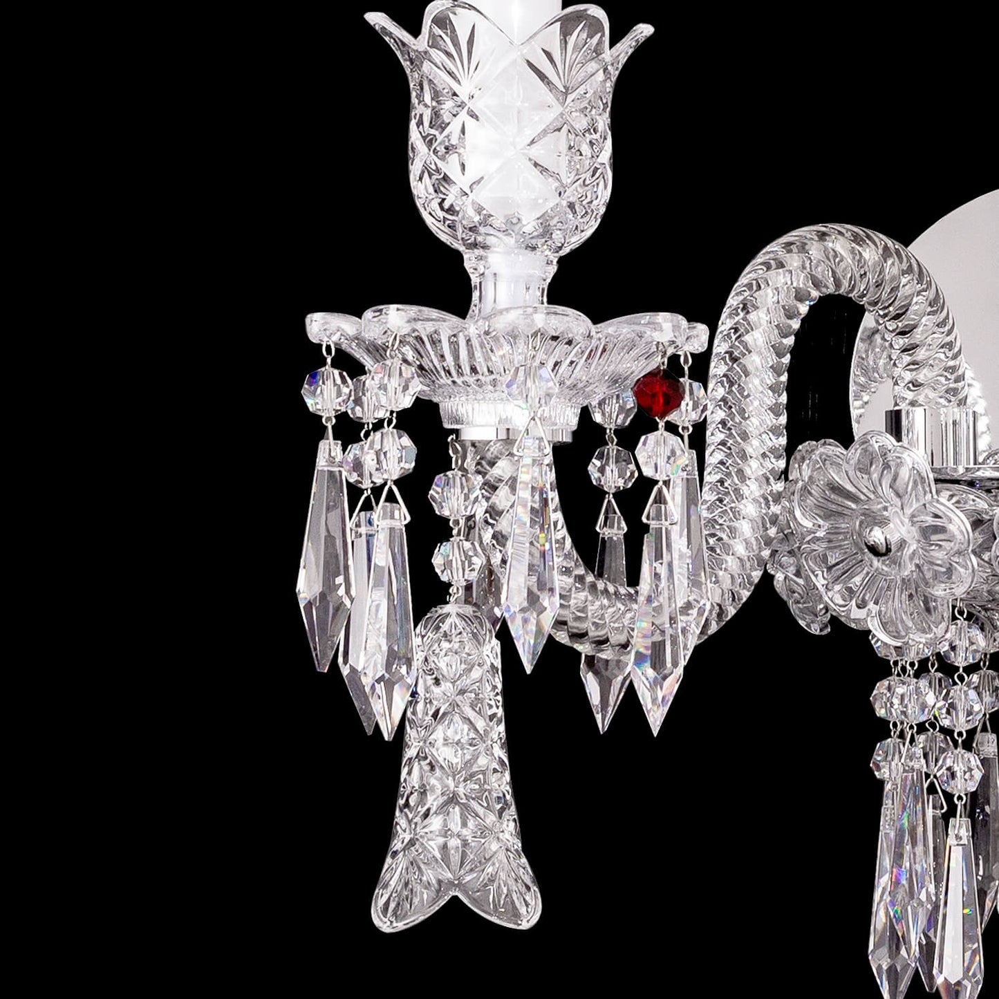 Elegance Candle Baccarat Crystal Wall Sconce With Bell