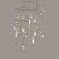 Brass Glass Drop Chandelier