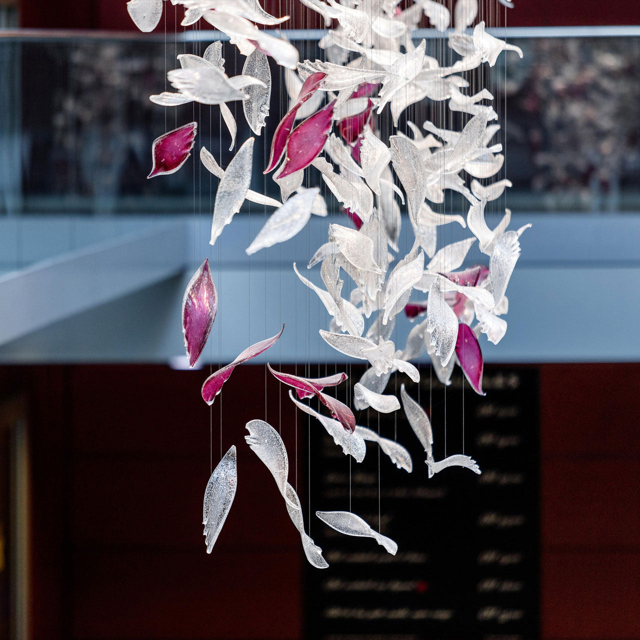 Flying Glass Feather Chandelier