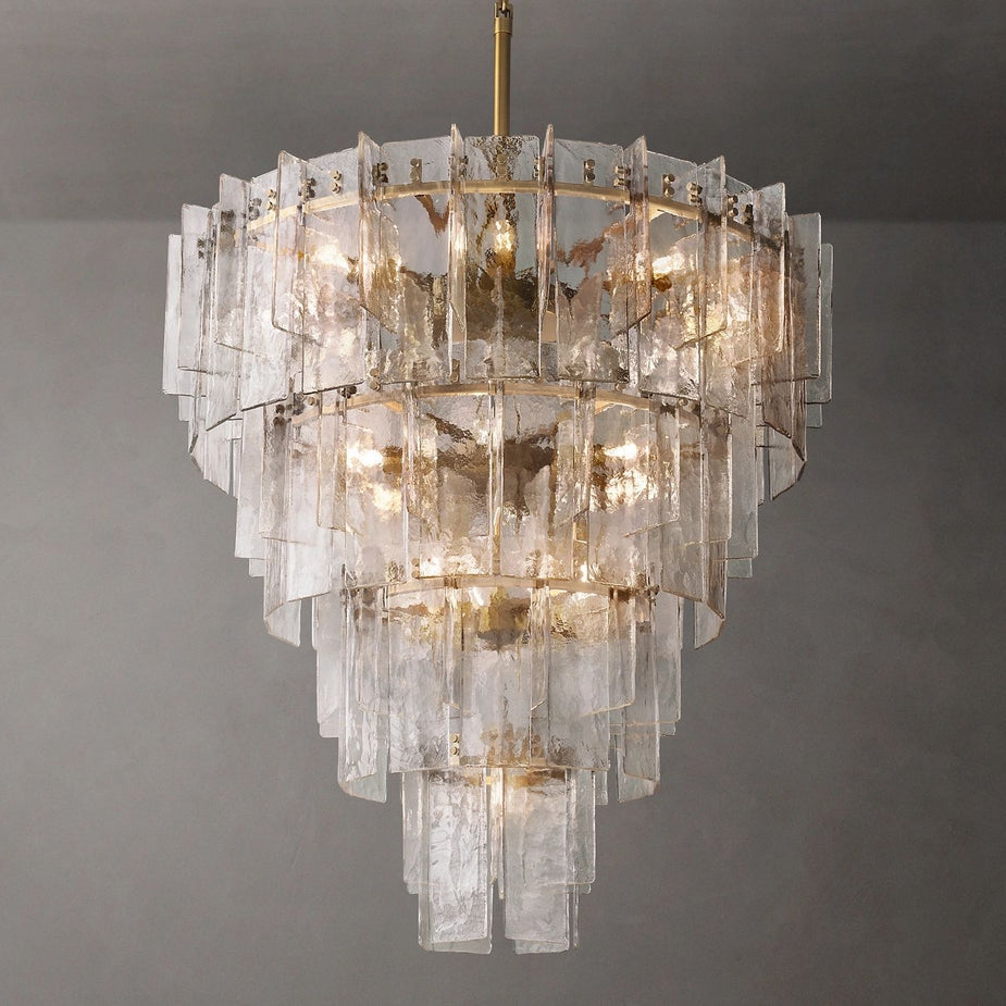 Lattic Clear Glass Tiered Round Chandelier 47"-MEET LIGHTING