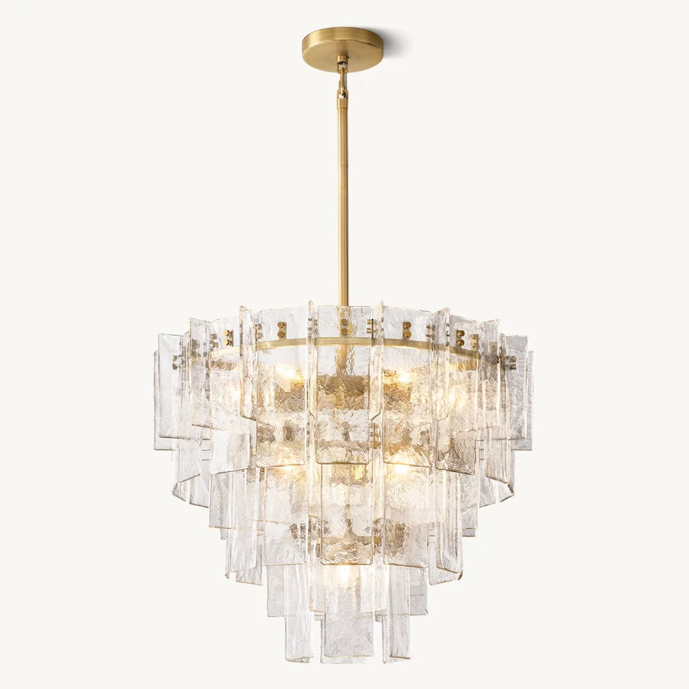 Lattic Clear Glass Tiered Round Chandelier 36"-MEET LIGHTING