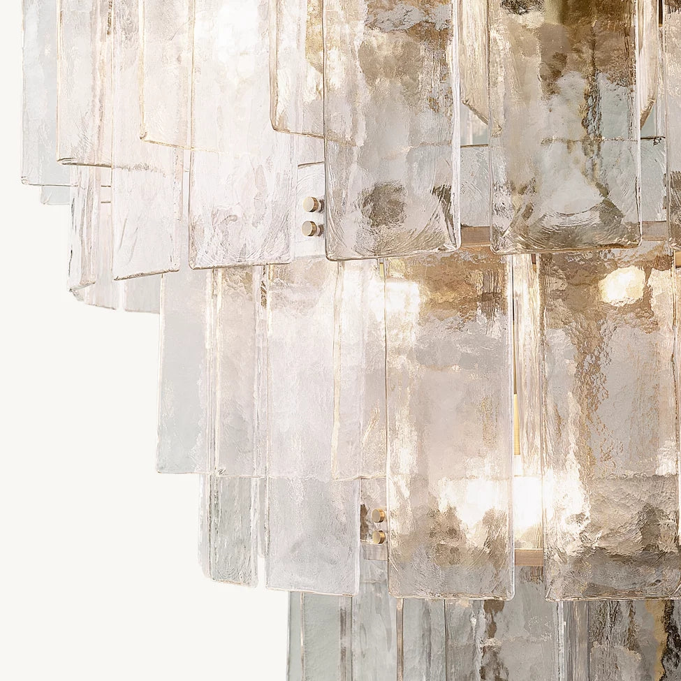 Lattic Clear Glass Tiered Round Chandelier 47"-MEET LIGHTING