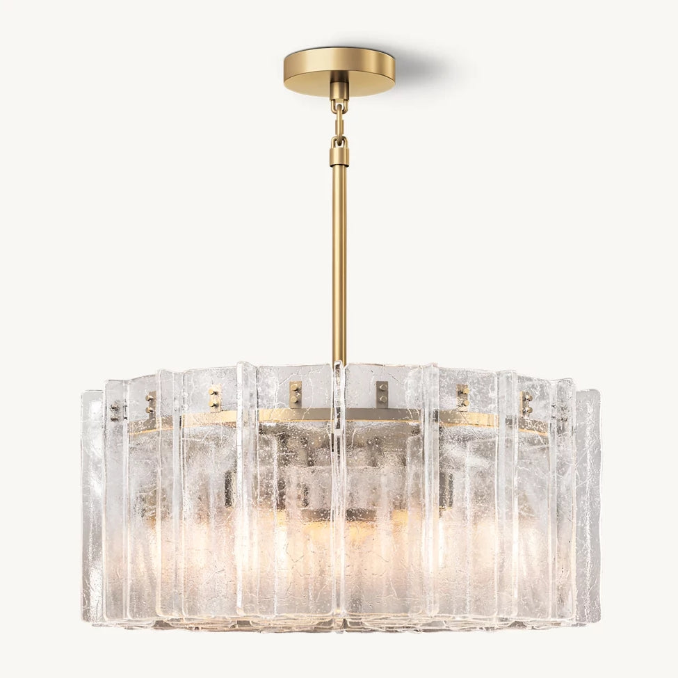 Lattic Clear Glass Round Chandelier 37"-MEET LIGHTING