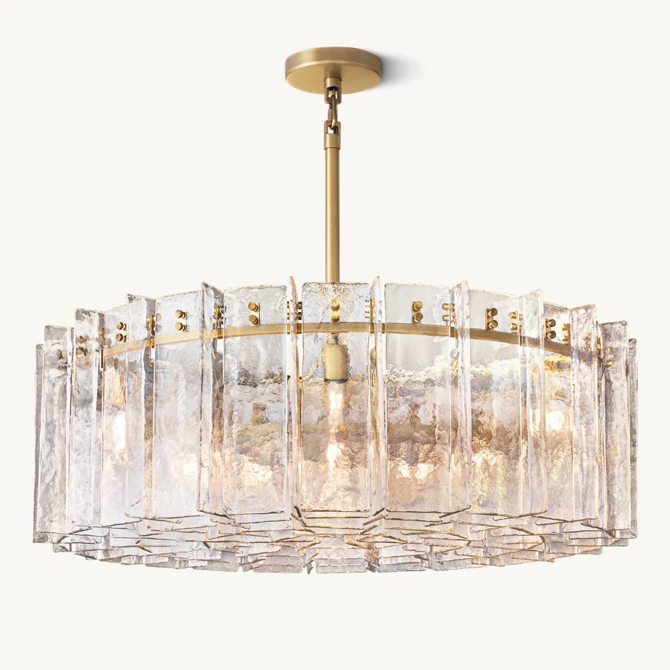 Lattic Clear Glass Round Chandelier 60"-MEET LIGHTING