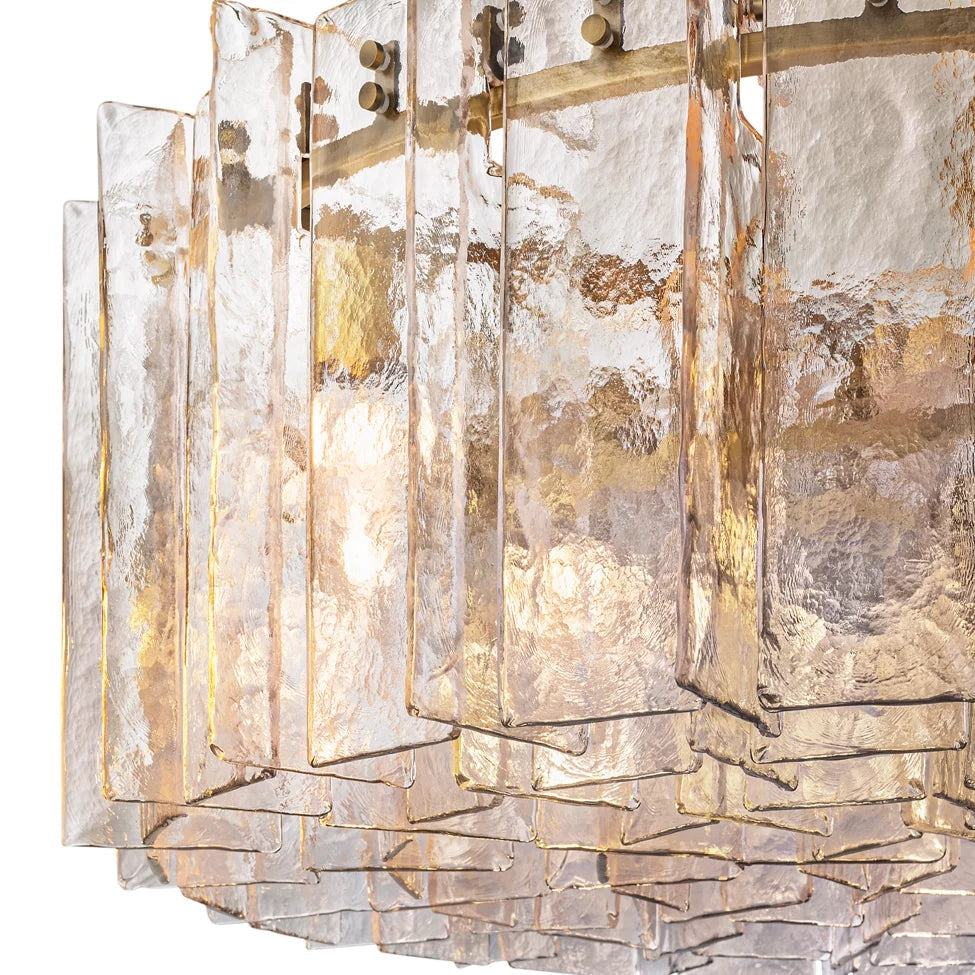 Lattic Clear Glass Round Chandelier 48"-MEET LIGHTING