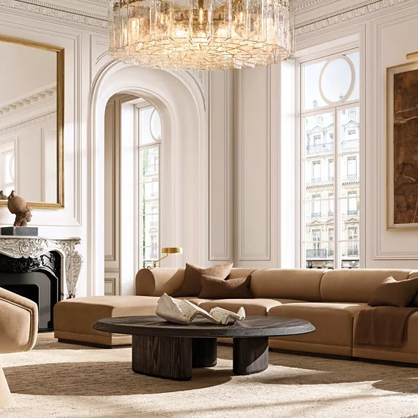 Lattic Clear Glass Round Chandelier 48"-MEET LIGHTING