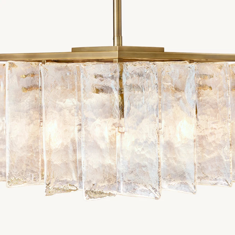 Lattic Clear Glass Rectangular Chandelier 49"-MEET LIGHTING