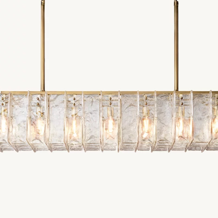 Lattic Clear Glass Rectangular Chandelier 67"-MEET LIGHTING