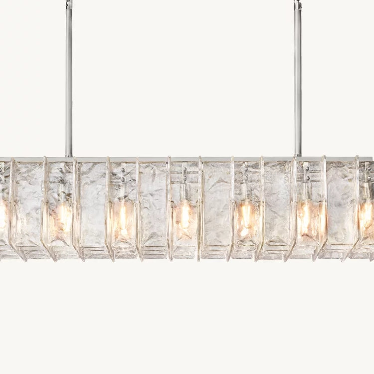 Lattic Clear Glass Rectangular Chandelier 67"-MEET LIGHTING