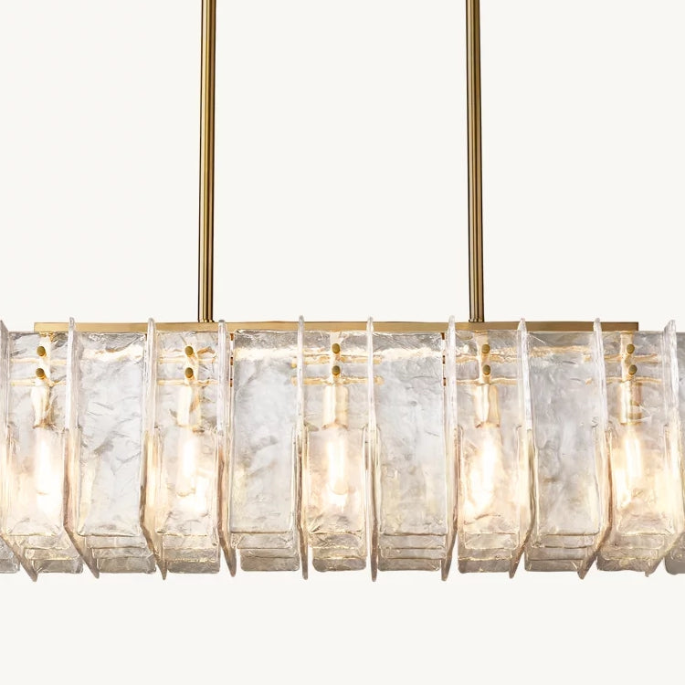 Lattic Clear Glass Rectangular Chandelier 49"-MEET LIGHTING