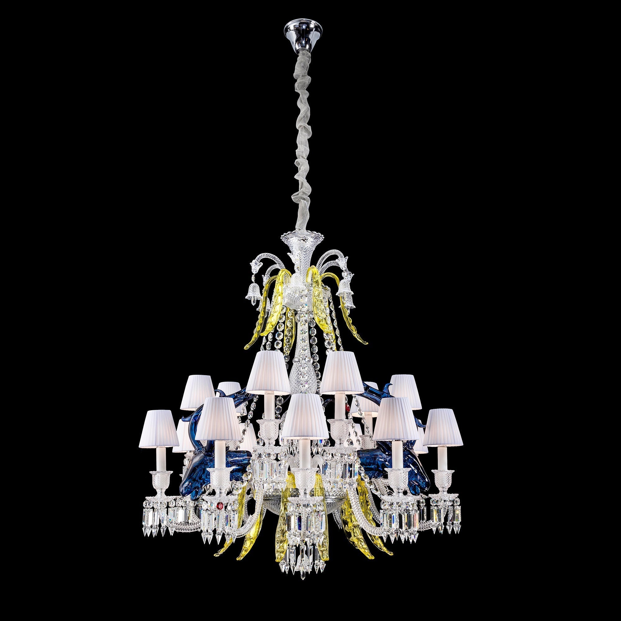 Traditional Colorful Candle Branch Blue Deer Crystal Chandelier for Living Room/Dining Room-MEET LIGHTING