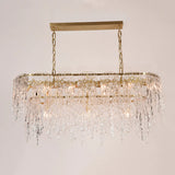 Aletta Melting Drop Crystal Glass Rectangle Chandelier