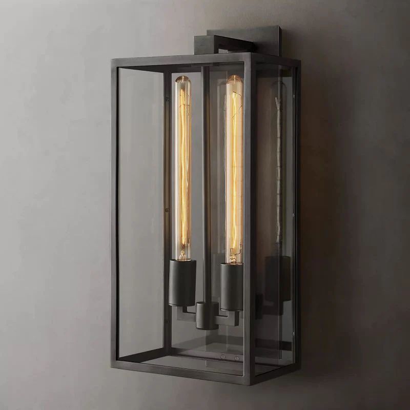 Beckman Outdoor Square Lantern Wall Sconce 21"