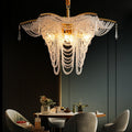 Decorative Beaded Crystal Brass Chandelier Elegant Ceiling Light Fixture For Living Room/ Bedroom-MEET LIGHTING