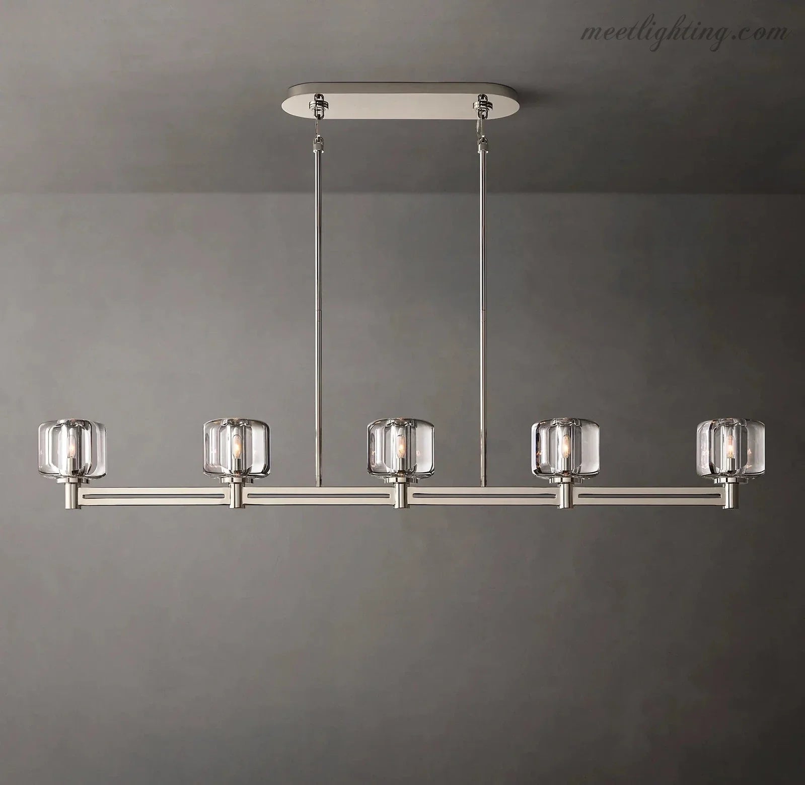 Demart Linear Chandelier 54" for Living Room, Bedroom, Dining Table-MEET LIGHTING