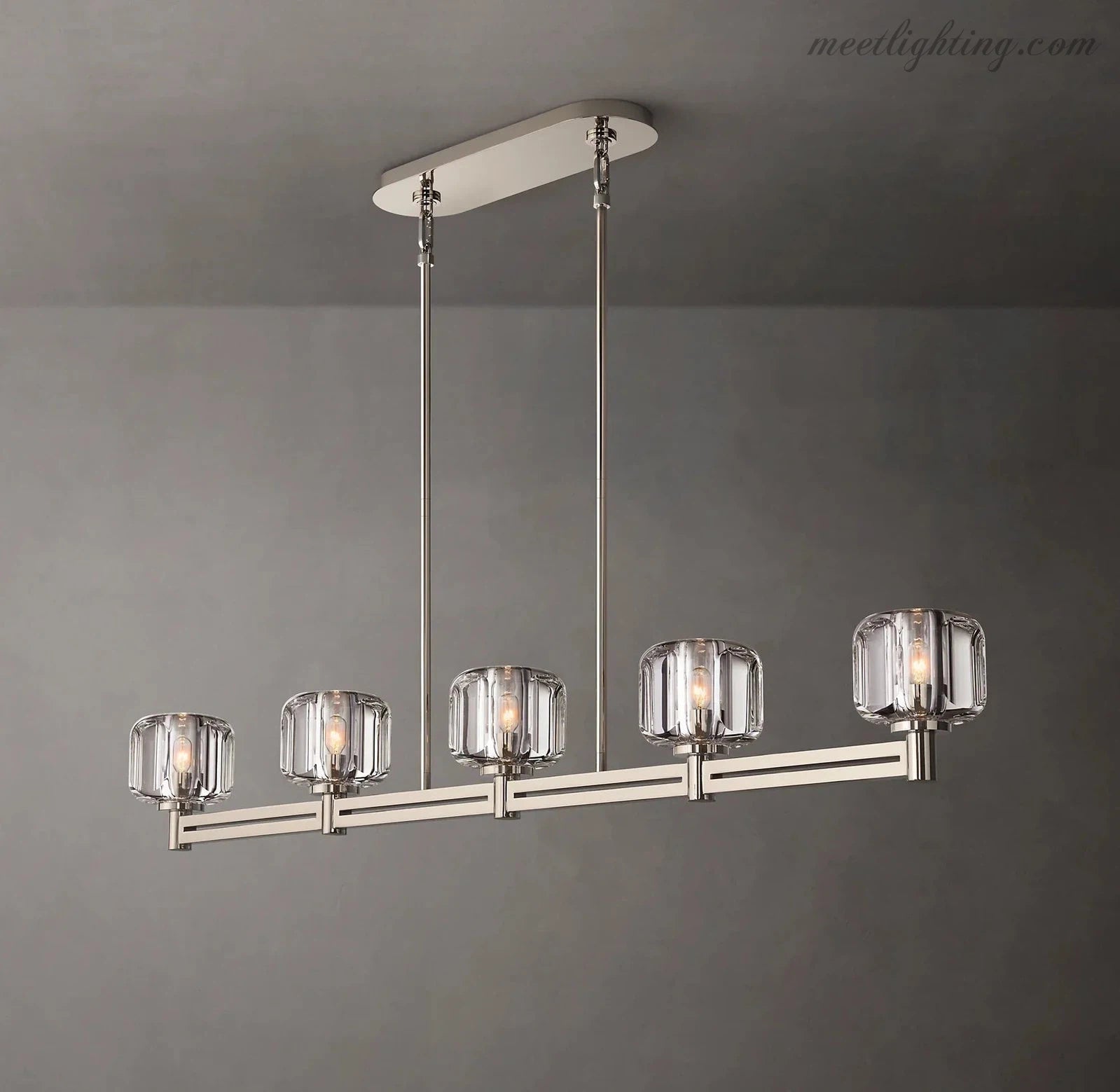 Demart Linear Chandelier 54" for Living Room, Bedroom, Dining Table-Meet Lighting