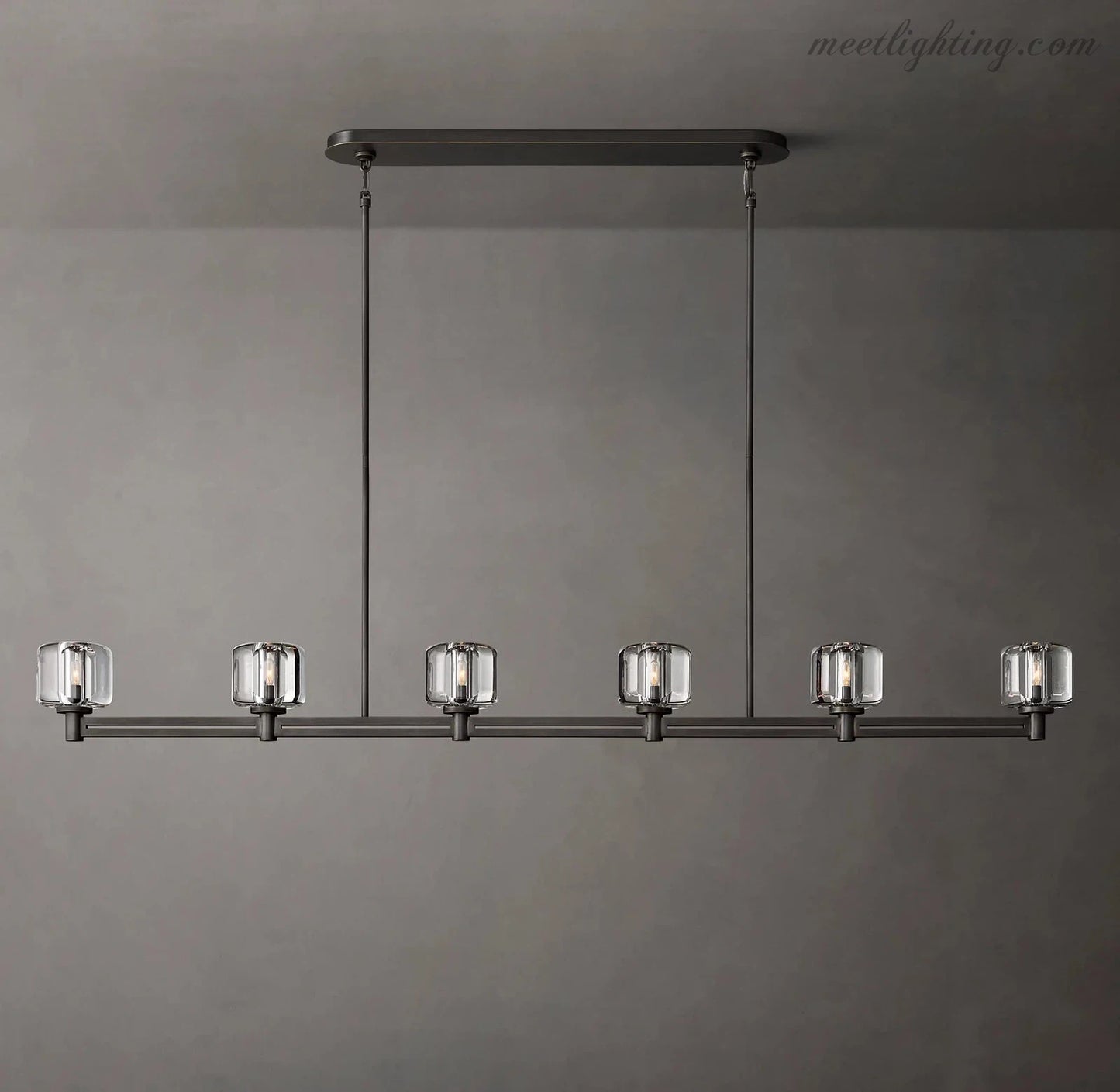 Demart Linear Chandelier 72" for Living Room, Bedroom, Dining Table-Meet Lighting