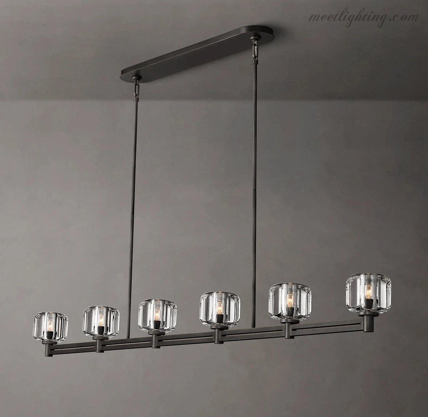 Demart Linear Chandelier 72" for Living Room, Bedroom, Dining Table-Meet Lighting