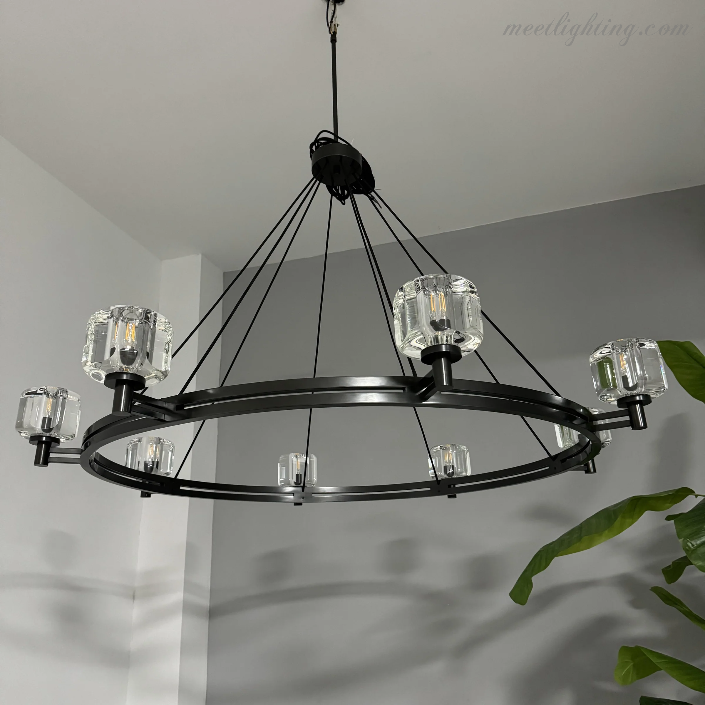 Demart Round Chandelier 36" for Living Room, Bedroom, Dining Table-MEET LIGHTING