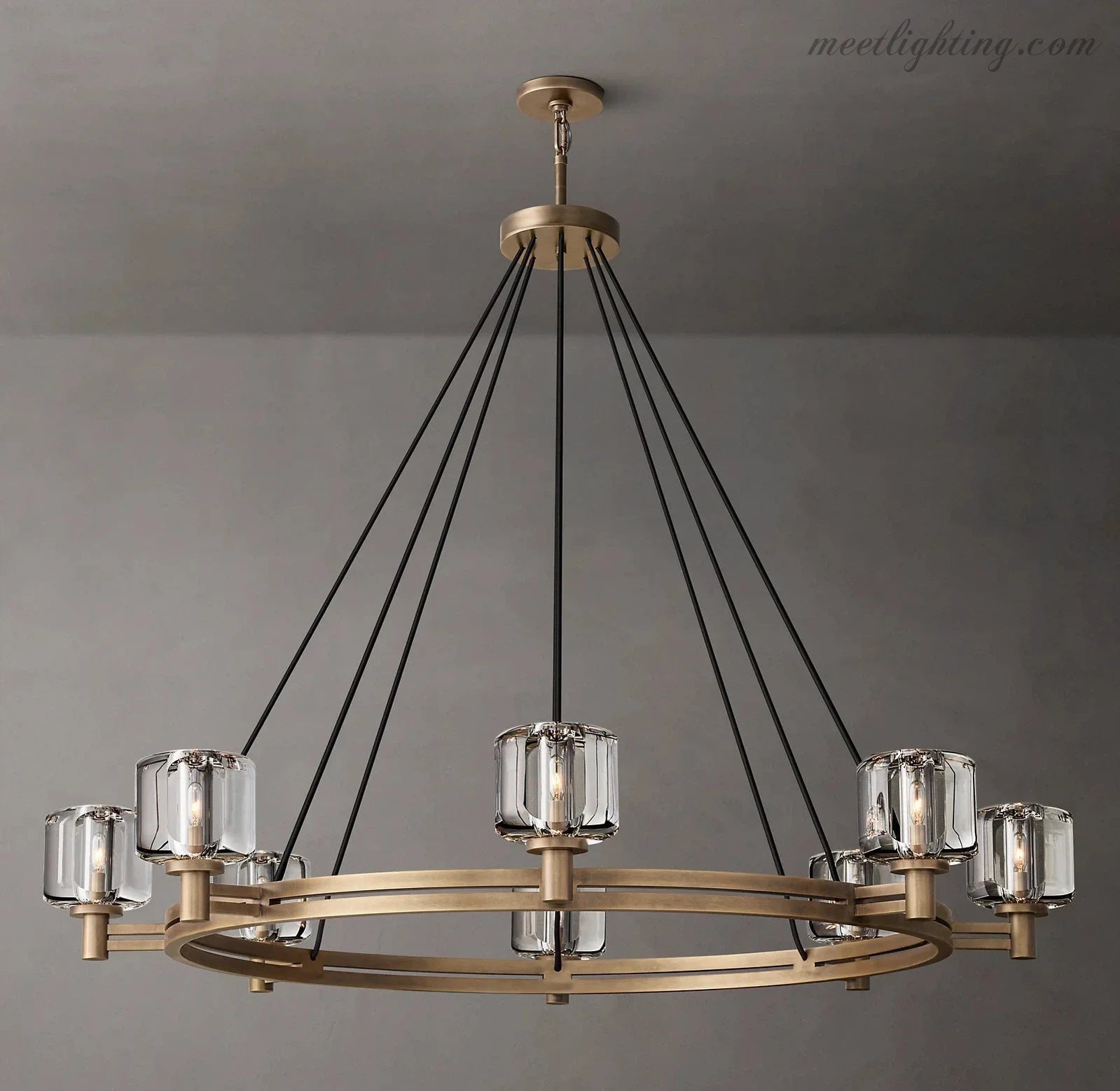 Demart Round Chandelier 48" for Living Room, Bedroom, Dining Table-Meet Lighting