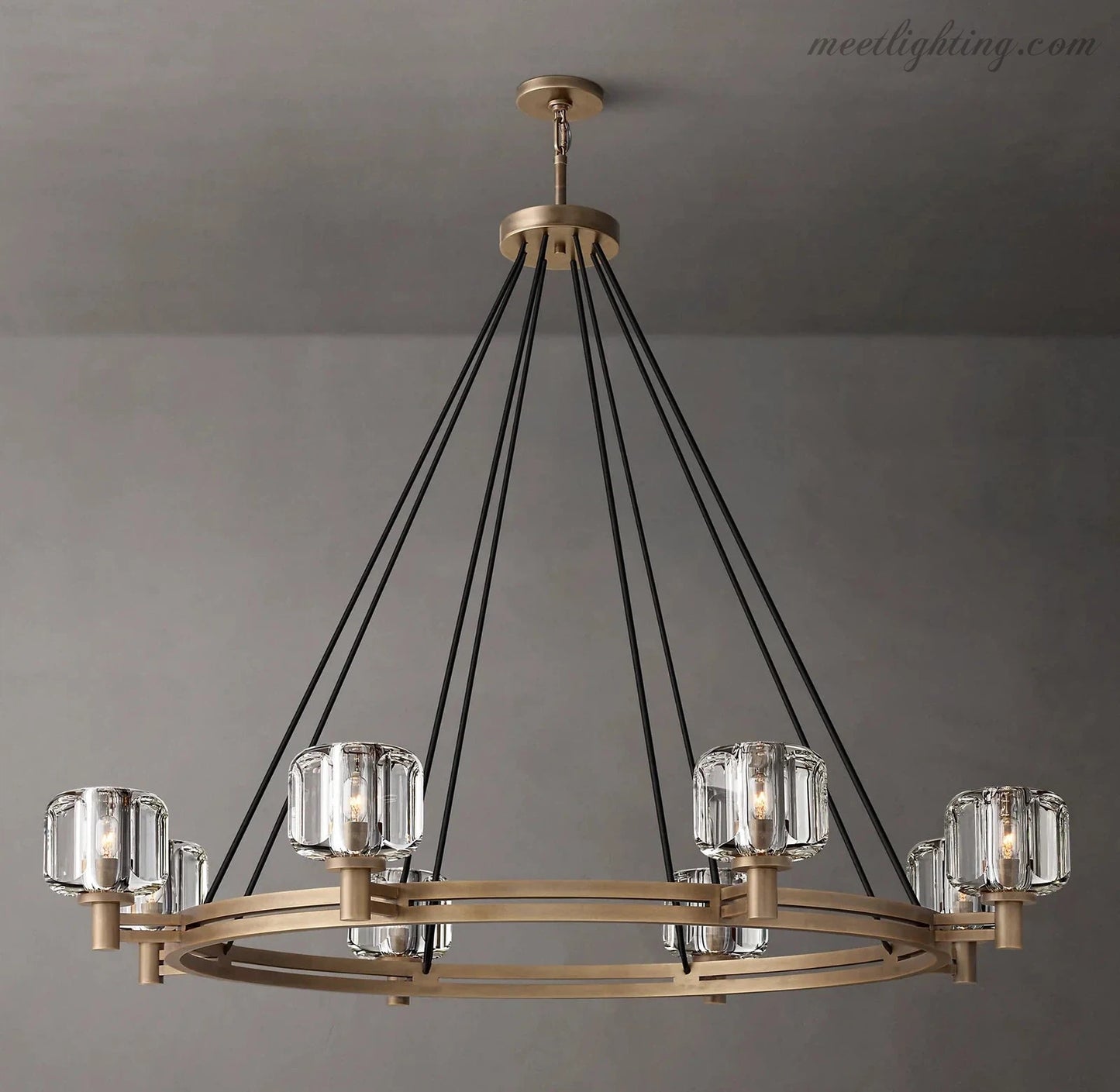 Demart Round Chandelier 48" for Living Room, Bedroom, Dining Table-Meet Lighting