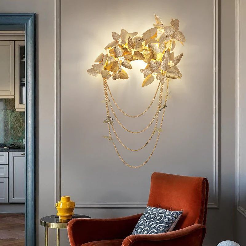 Diem Gold Leaf Decor Sconce-Meet Lighting