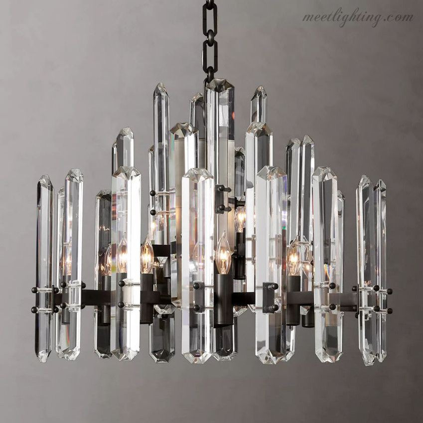 Downton Round Chandelier 24"-Meet Lighting