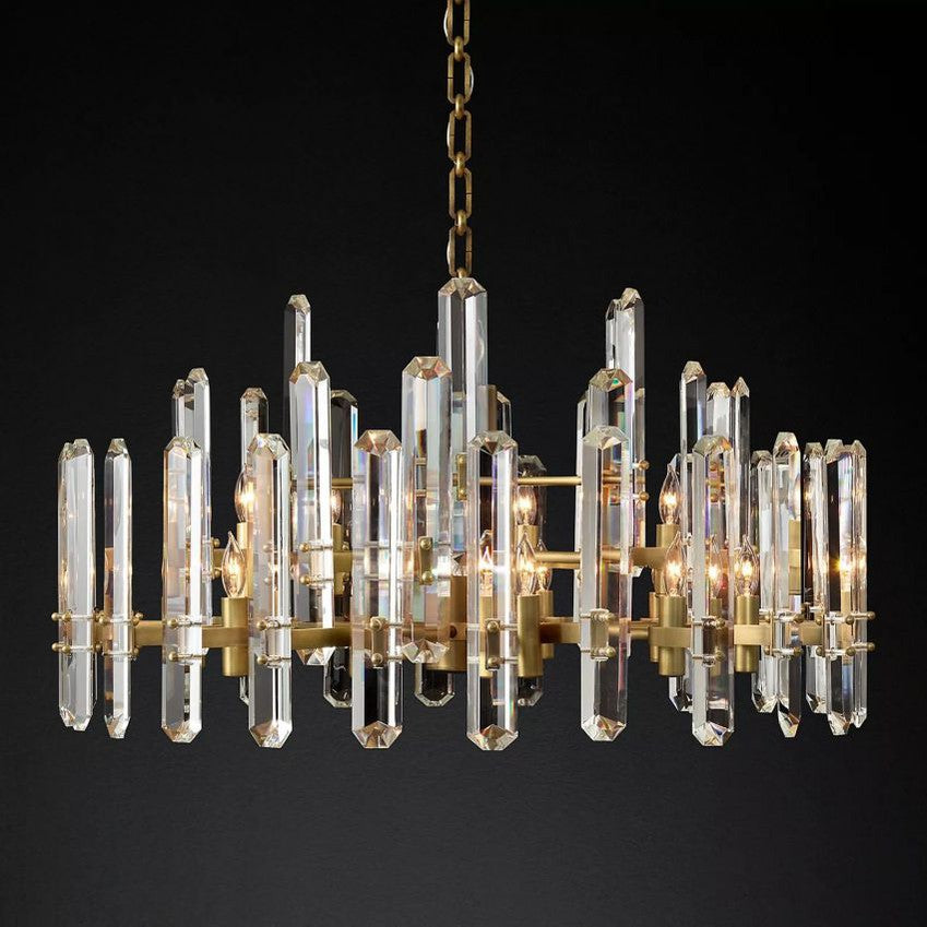 Bonnington Crystal Round Chandelier 36"-MEET LIGHTING