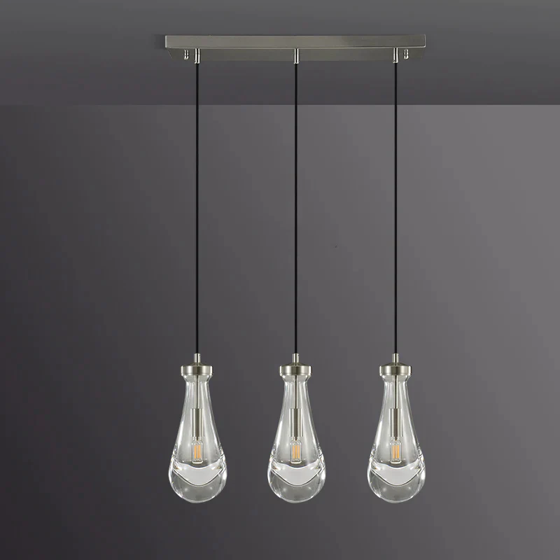 Raindrop Modern Linear 3-light Chandelier