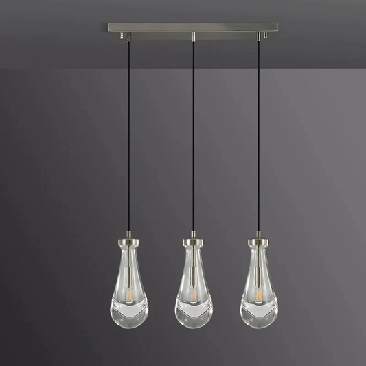 Raindrop Modern Linear 3-light Chandelier