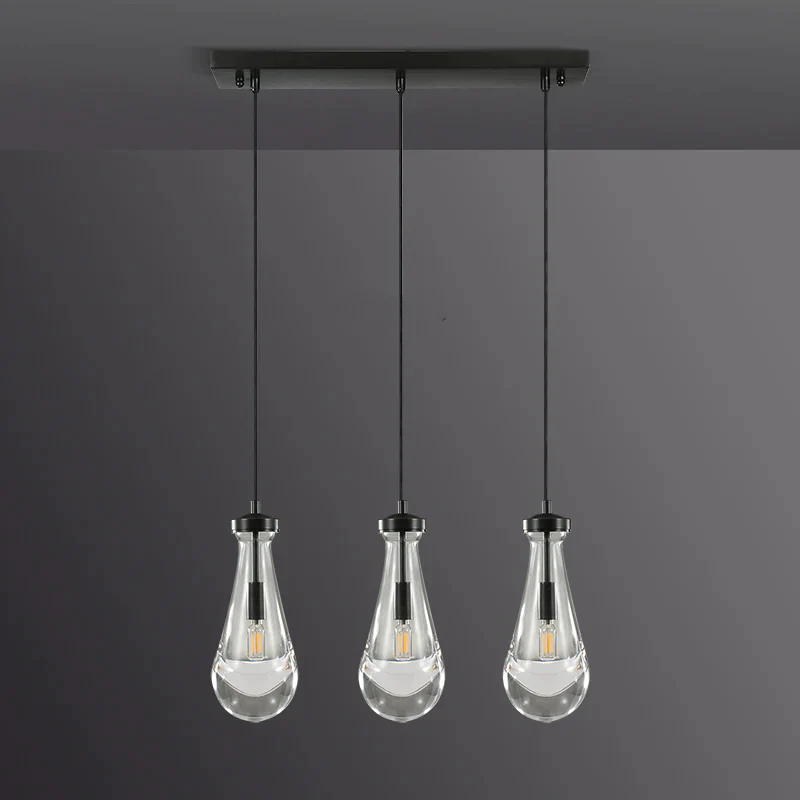 Raindrop Modern Linear 3-light Chandelier