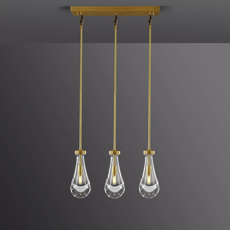 Raindrop Modern Linear 3-light Chandelier