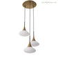 Duco S Modern Brass Chandelier - Antique Brass Finish | White Glass | Black Finish | Alabaster-Meet Lighting