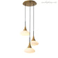 Duco S Modern Brass Chandelier - Antique Brass Finish | White Glass | Black Finish | Alabaster-Meet Lighting