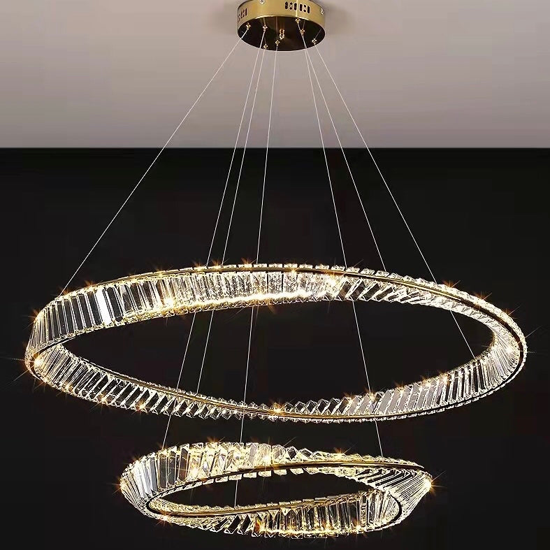 Ring Crystal Chandelier Luxury Living/ Dining Room Ceiling Lamp Bedroom Light-MEET LIGHTING
