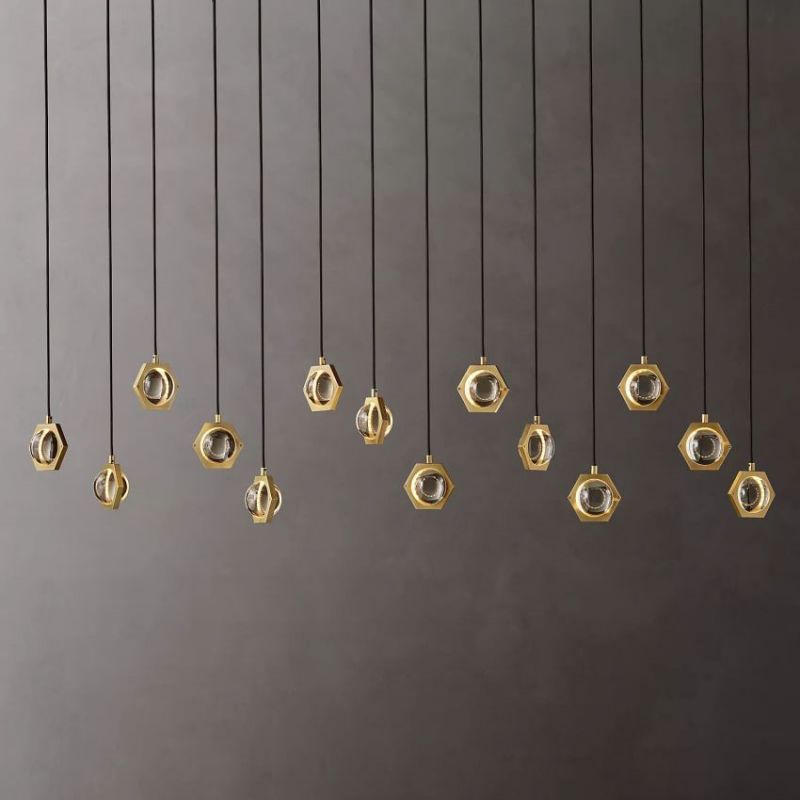 Eclate Linear Chandelier 72" Pendant for living room,Pendant for kitchen,Pendant for bathrooms,Pendant for bedrooms,Pendant for foyer,Pendant for stairways,Pendant for dining room Rbrights Lacquered Brass  
