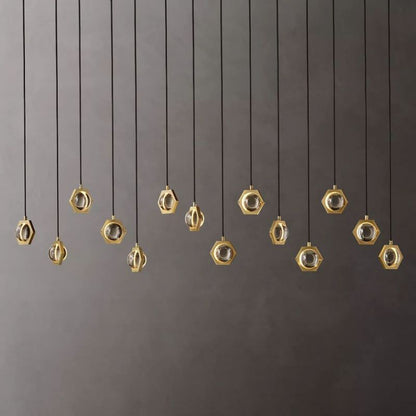 Eclate Linear Chandelier 72" Pendant for living room,Pendant for kitchen,Pendant for bathrooms,Pendant for bedrooms,Pendant for foyer,Pendant for stairways,Pendant for dining room Rbrights Lacquered Brass  