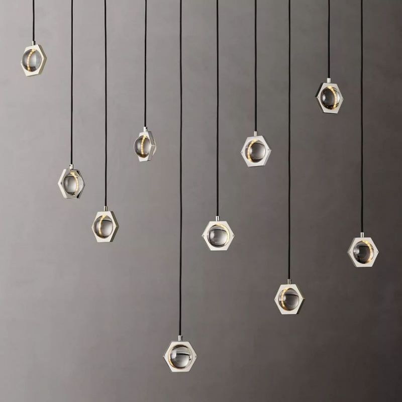 Eclate Linear Chandelier 72" Pendant for living room,Pendant for kitchen,Pendant for bathrooms,Pendant for bedrooms,Pendant for foyer,Pendant for stairways,Pendant for dining room Rbrights Polished Nickel  