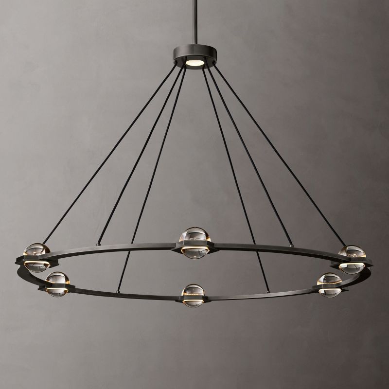 Eclate Round Chandelier 48" chandeliers for dining room,chandeliers for stairways,chandeliers for foyer,chandeliers for bedrooms,chandeliers for kitchen,chandeliers for living room Rbrights Matte Black  