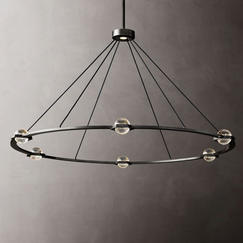 Eclate Round Chandelier 60" chandeliers for dining room,chandeliers for stairways,chandeliers for foyer,chandeliers for bedrooms,chandeliers for kitchen,chandeliers for living room Rbrights Matte Black  